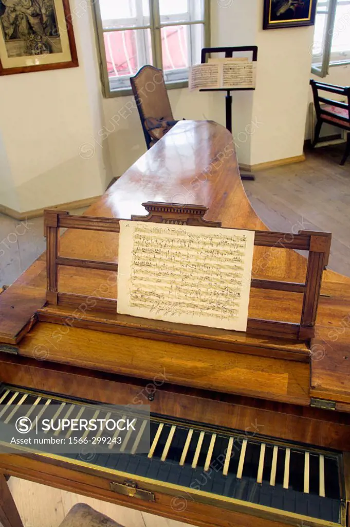 Mozart´s piano (original piano by Anton Walter, 1780) in Mozart´s birthplace, Salzburg. Austria