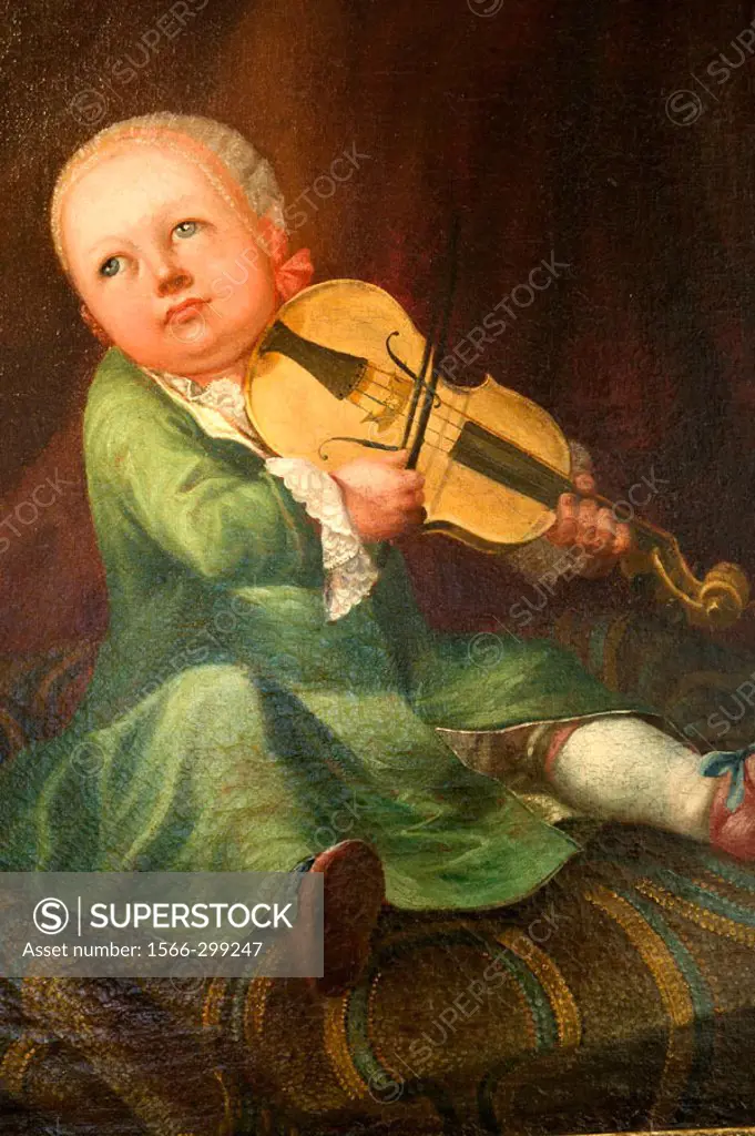 ´Leopold Alois Pantaleon von Berchtold zu Sonnenburg as a child´ (oil on canvas, 18th century), portrait of Mozart´s nephew in Mozart´s birthplace, Sa...