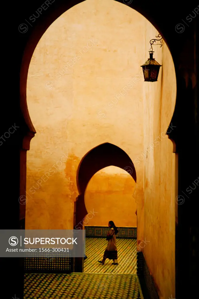 Mausoleum of Moulay Ismaïl, at Meknes. Morocco.