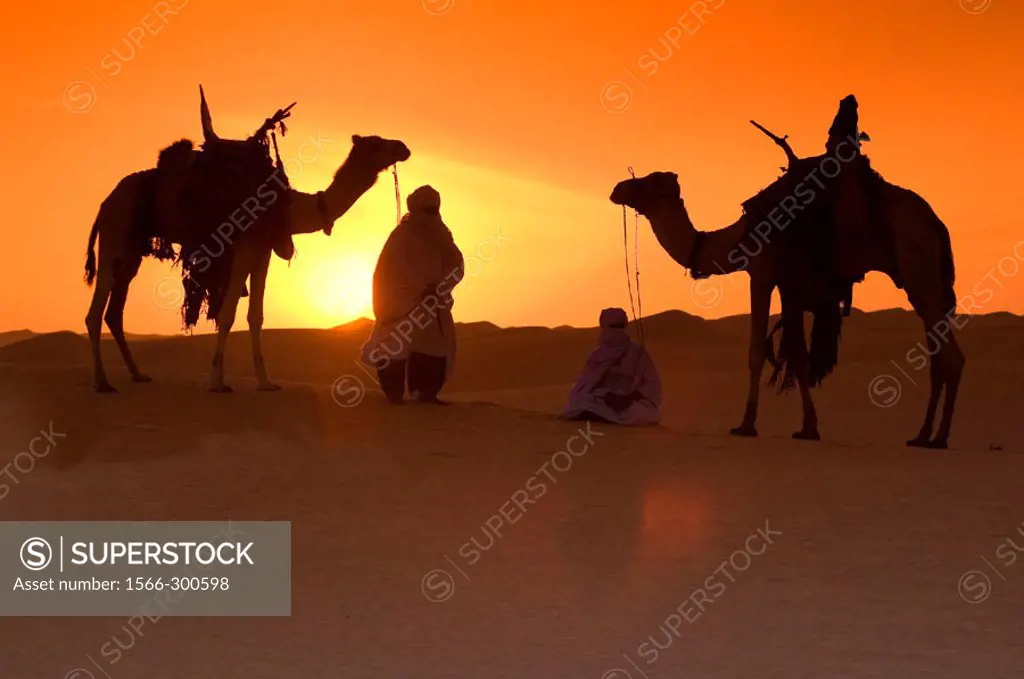 Sunset at desert. Libya.