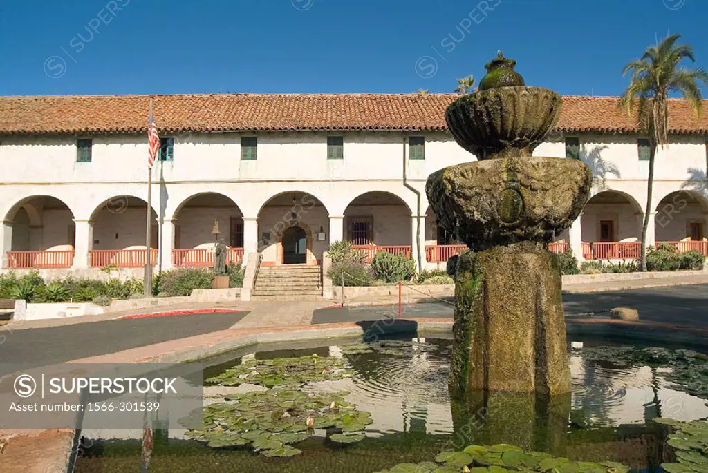 Santa Barbara Franciscan Mission (aka Queen of the Missions for its graceful beauty. Founded in 1786, destroyed by earthquake in 1925 and restored in ...