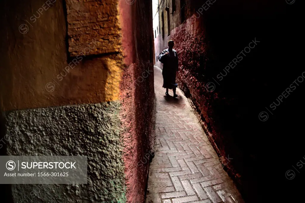 ´Zenkat Ouhda´, street for one, in the Medina of Tanger. Morocco.
