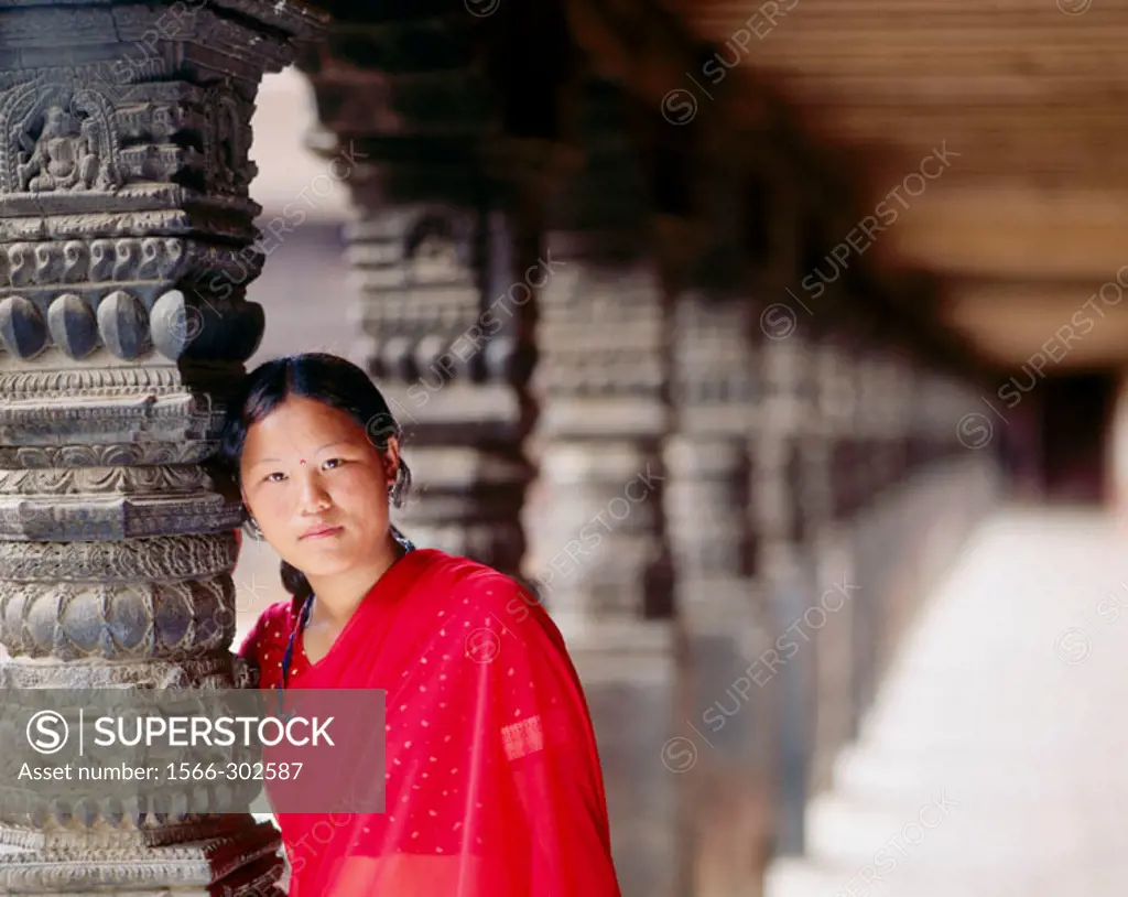 Nepalese woman. Bhaktapur. Kathmandu valley. Nepal.