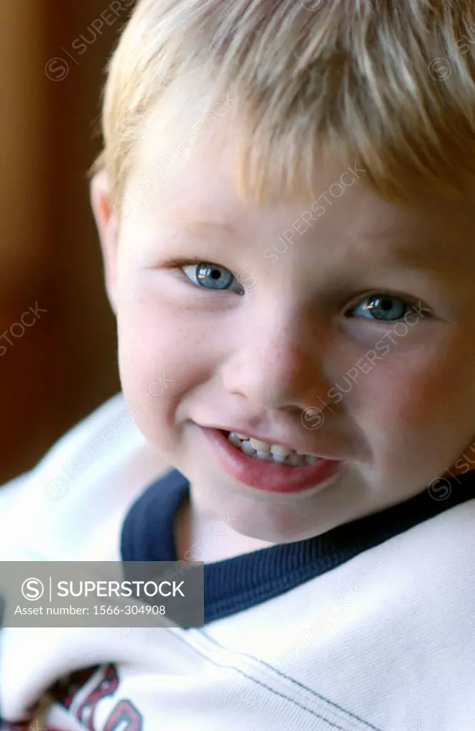 Young boy smiling