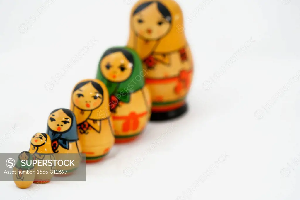 Matrioshka, russian traditional wood dolls