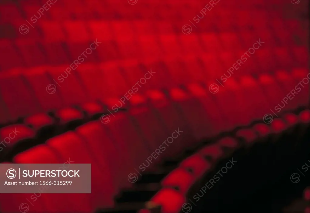 Red theatre seats in rows