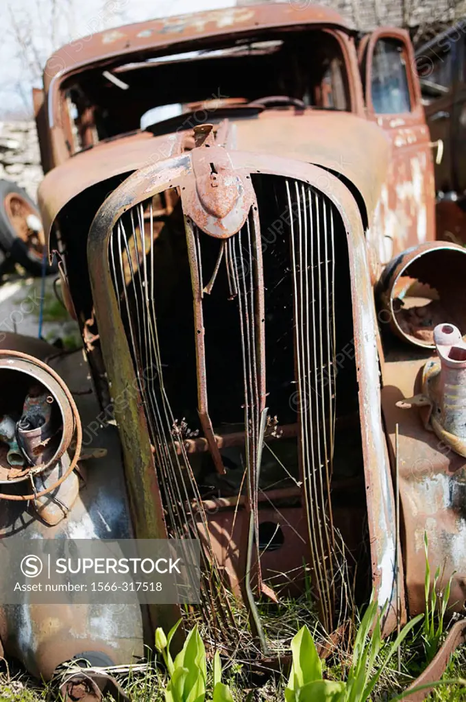 Old american car, rusty. Gotland Sweden