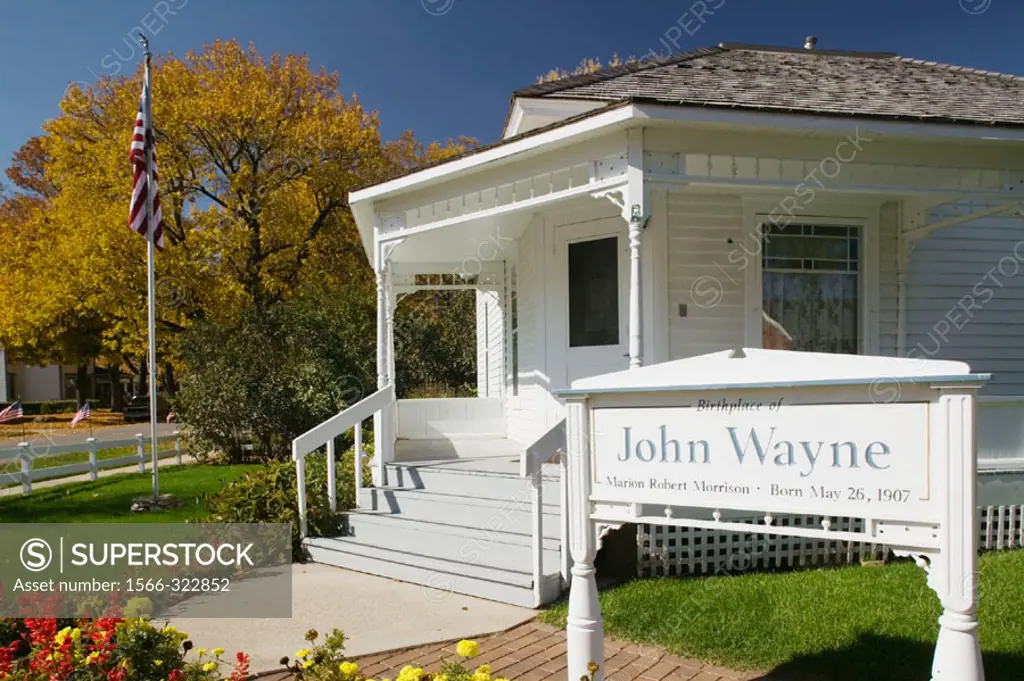 Birthplace of John Wayne. Actor and Cowboy Icon. Winterset. Madison County. Iowa. USA.
