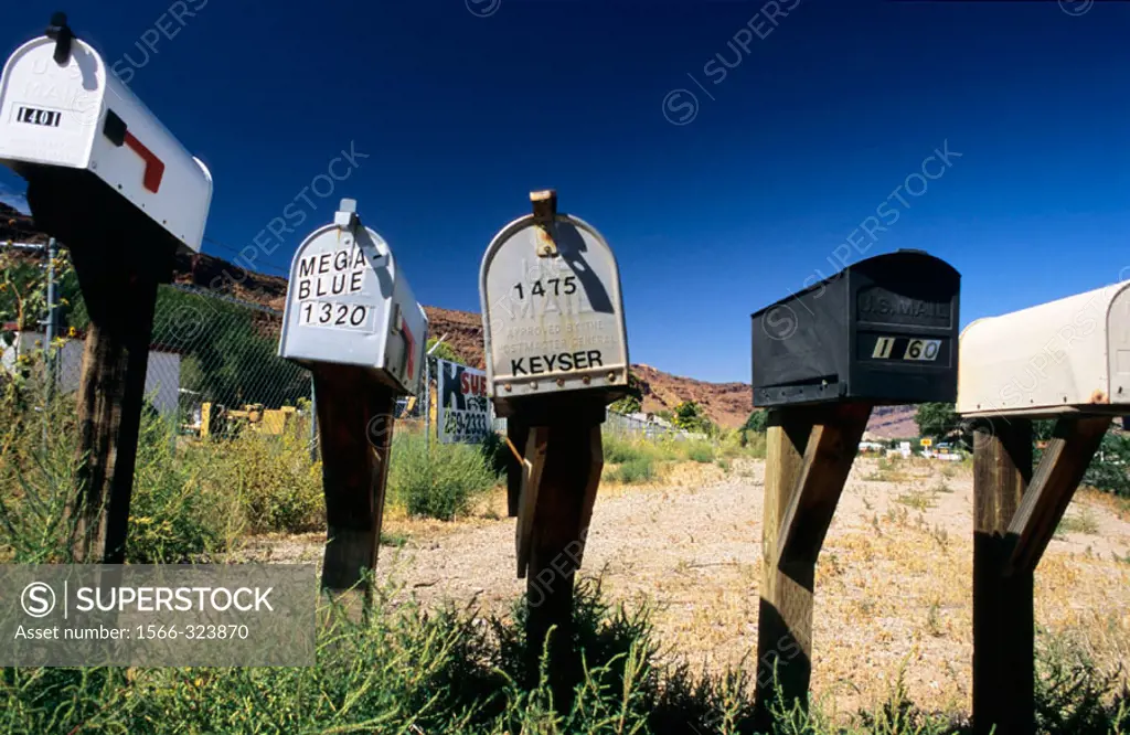 Mailboxes. Moab. Utah. USA