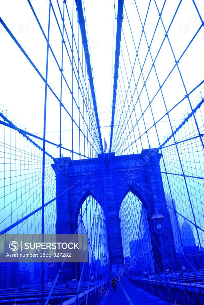 Brooklyn Bridge, East River, Downtown, Manhattan, New York, USA