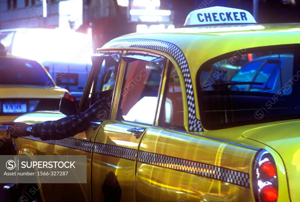 Classic Checker Taxi, 7th Avenue, Midtown, Manhattan, New York, USA