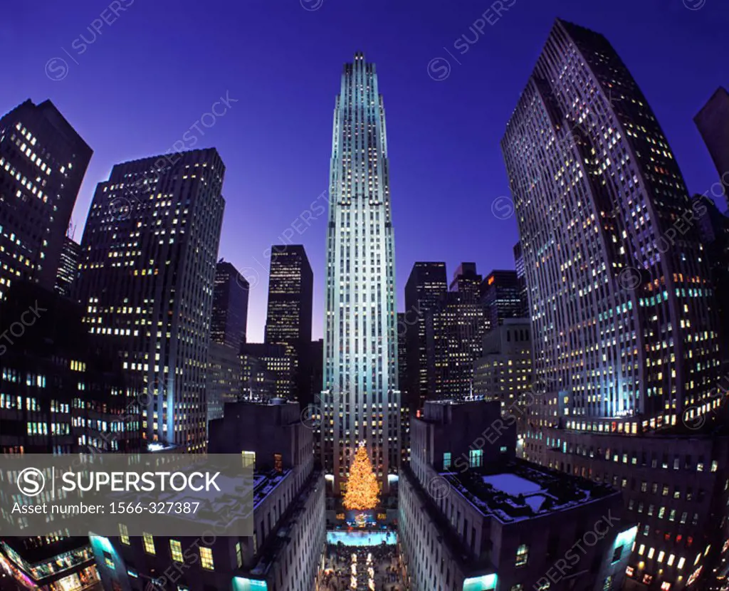 Christmas, Rockefeller Center, Midtown, Manhattan, New York, USA
