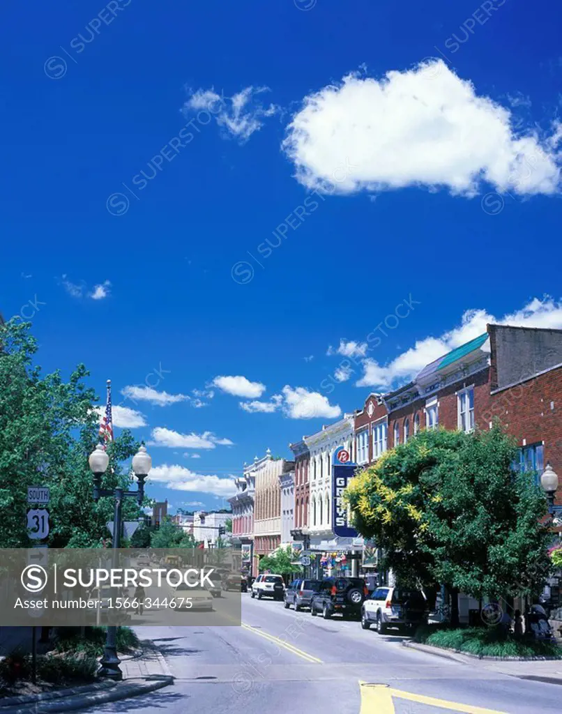 Main Street, Historic District, Franklin, Tennessee, Usa.