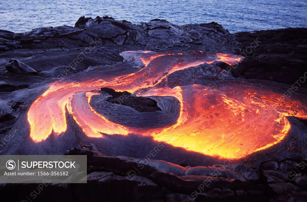 Lava flow in the Volcano Active area. Hawaii