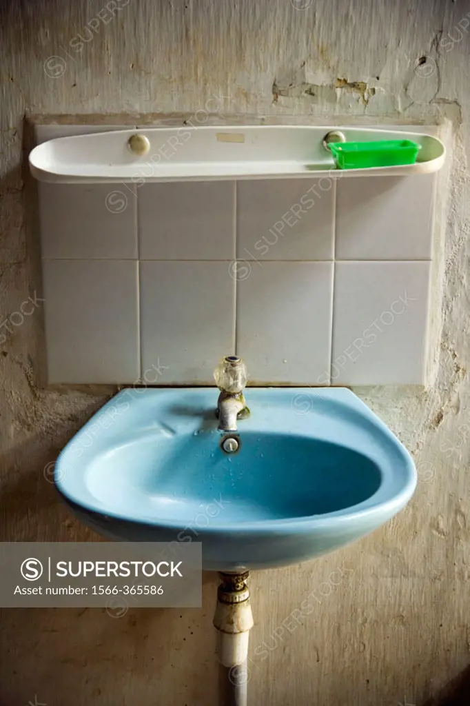 Blue sink. Tan Ky house.  Hoi An. Vietnam.