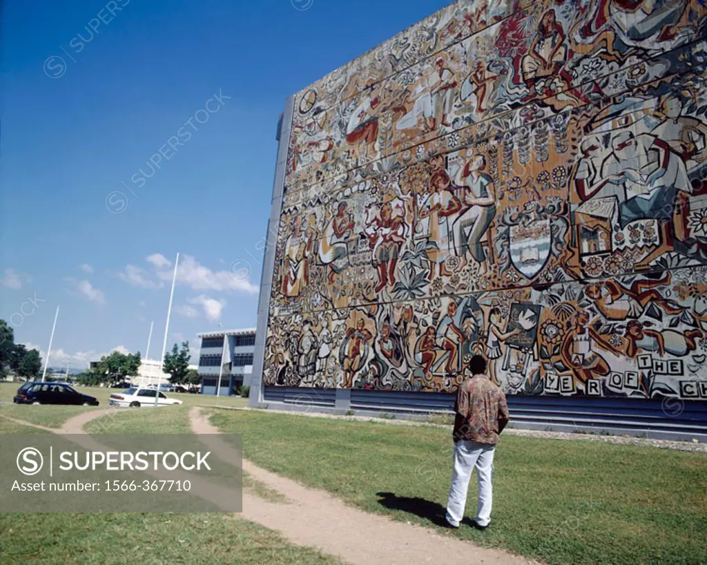 Mural at the University of the West Indies, Kingston. Jamaica
