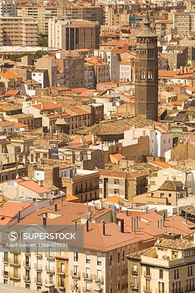 Zaragoza. Aragon. Spain. View from a tower of El Pilar Basilica