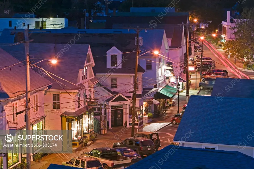 Main Street Evening. Vineyard Haven. Martha´s Vineyard. Massachusetts. USA.