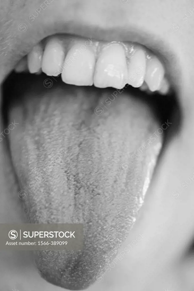 Girl´s mouth with tongue