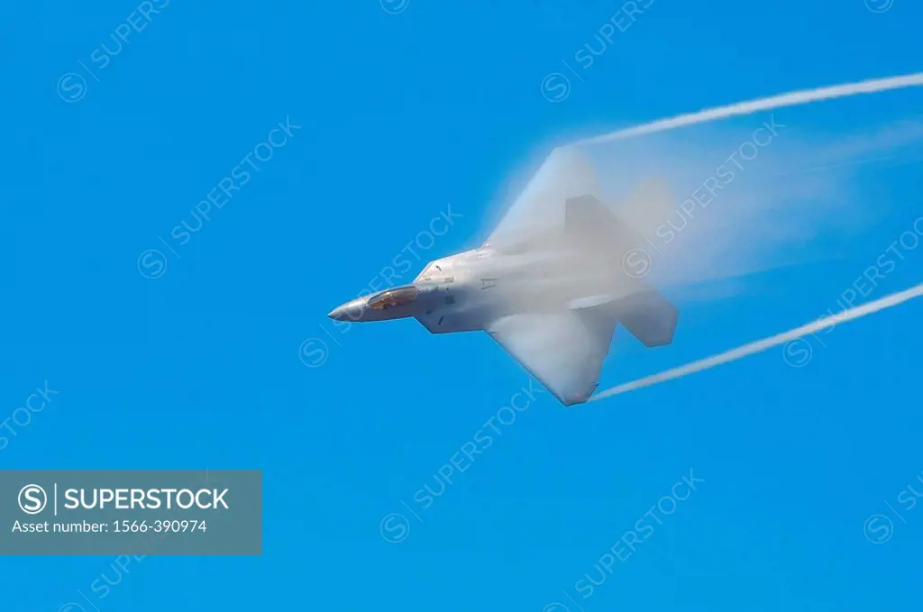 USAF F-22 Raptor breaking sound barrier.