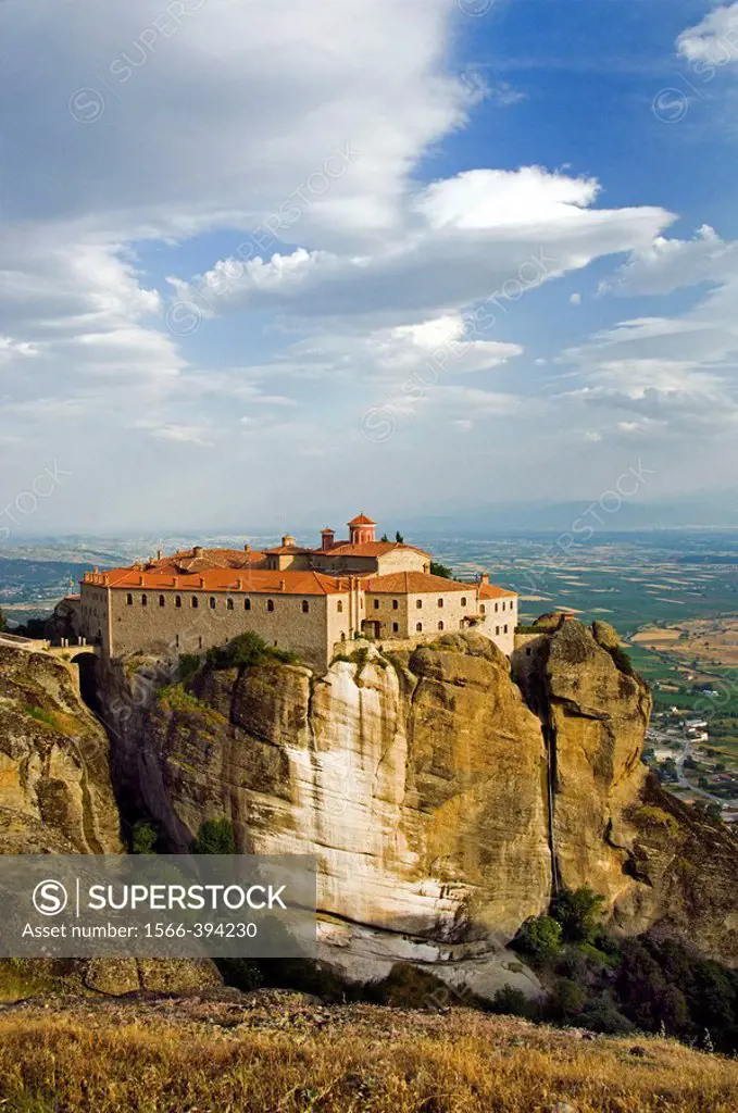 The monastery Agiou Stefanou in the Meteora region of Greece.