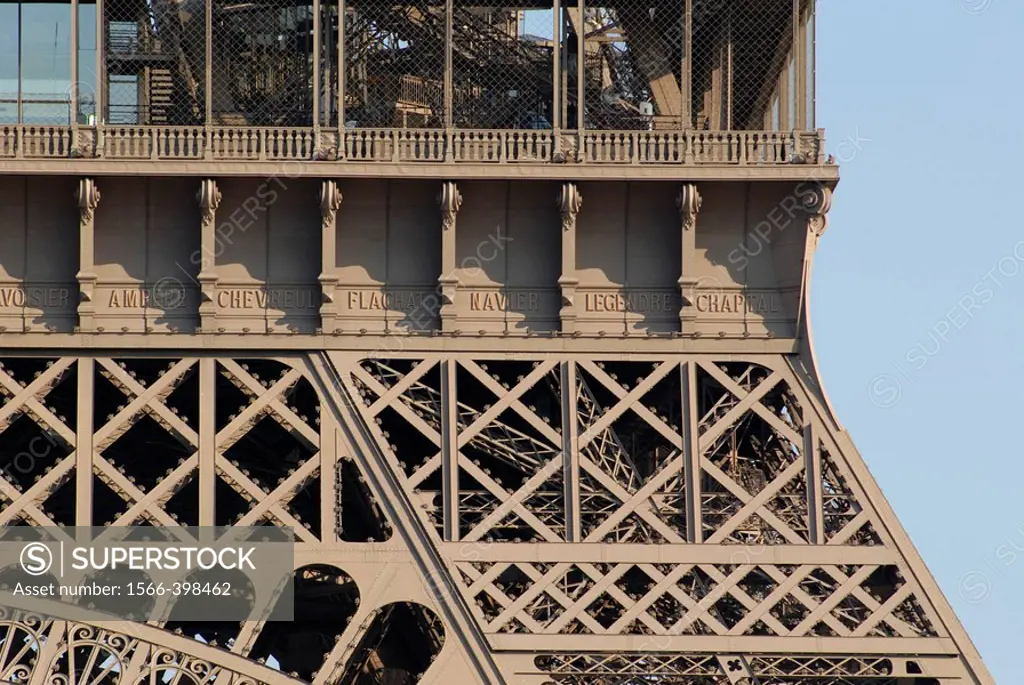 Detail of the Eiffel tower, Paris. France