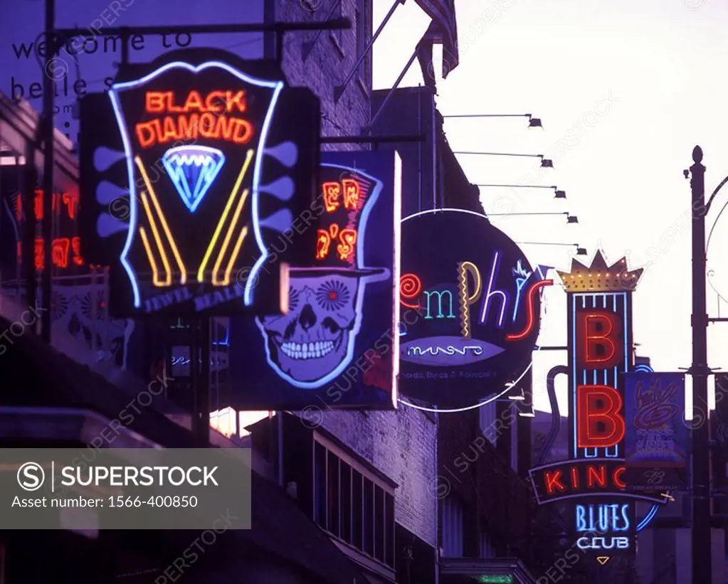 Neon Signs, Beale Street, Memphis, Tennessee, USA