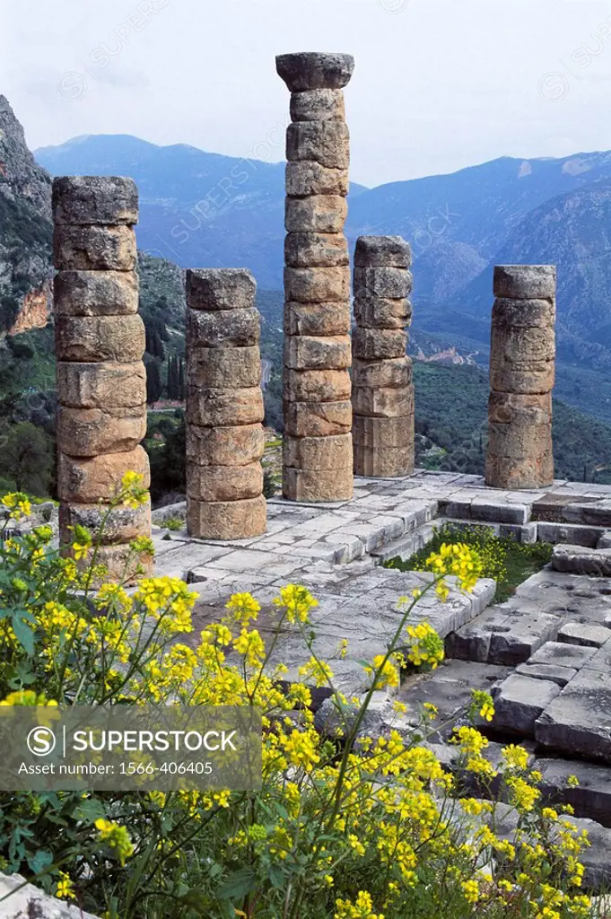 Sanctuary of Apollo (4th century B.C.), Mount Parnassus, Delphi. Greece