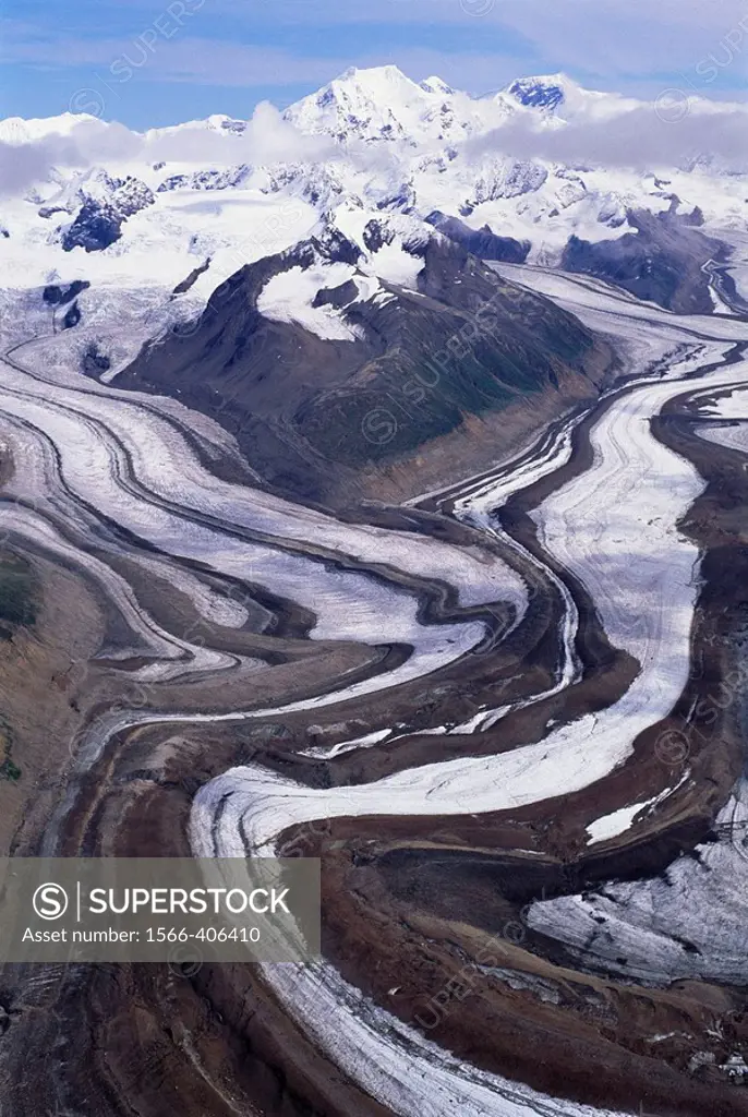 Susitna Glacier, Alaska range. Alaska, USA