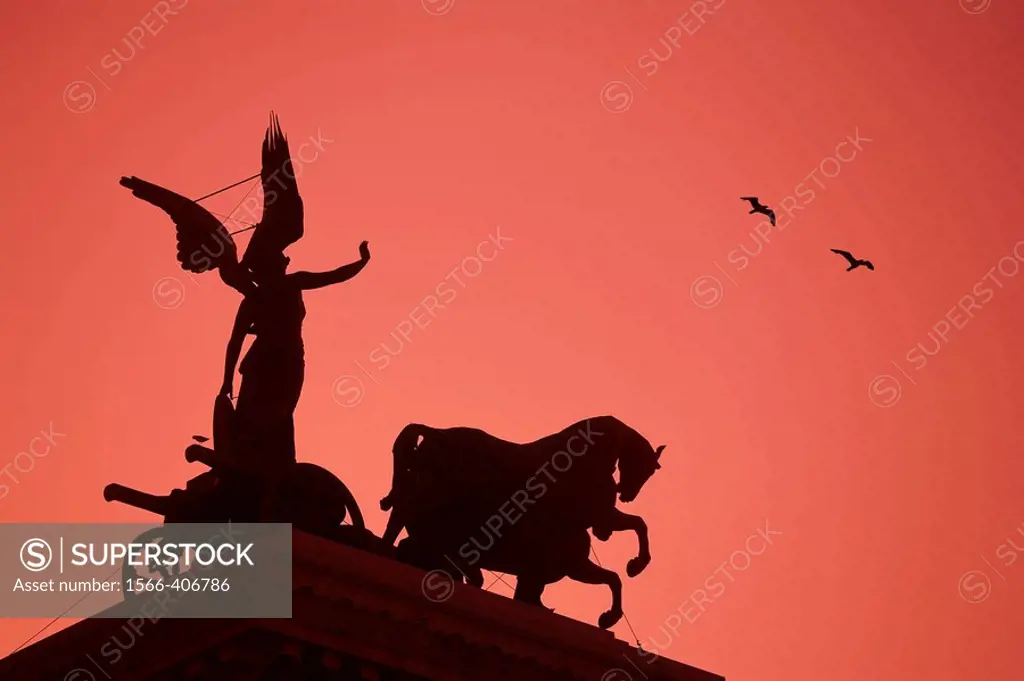 Statue of Goddess Victory, Quadrigas Terrace, Vittorio Emanuele II Monument (Il Vittoriano), Rome, Italy