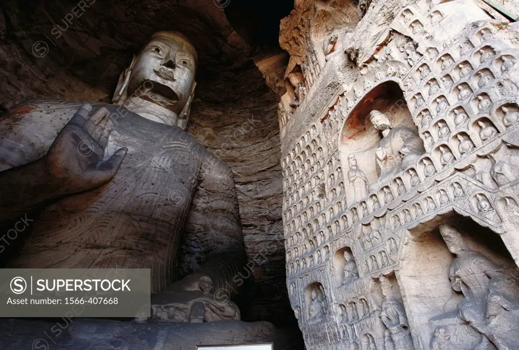 Sakyamuni Buddha in the Yungang Grottoes. Shanxi, China