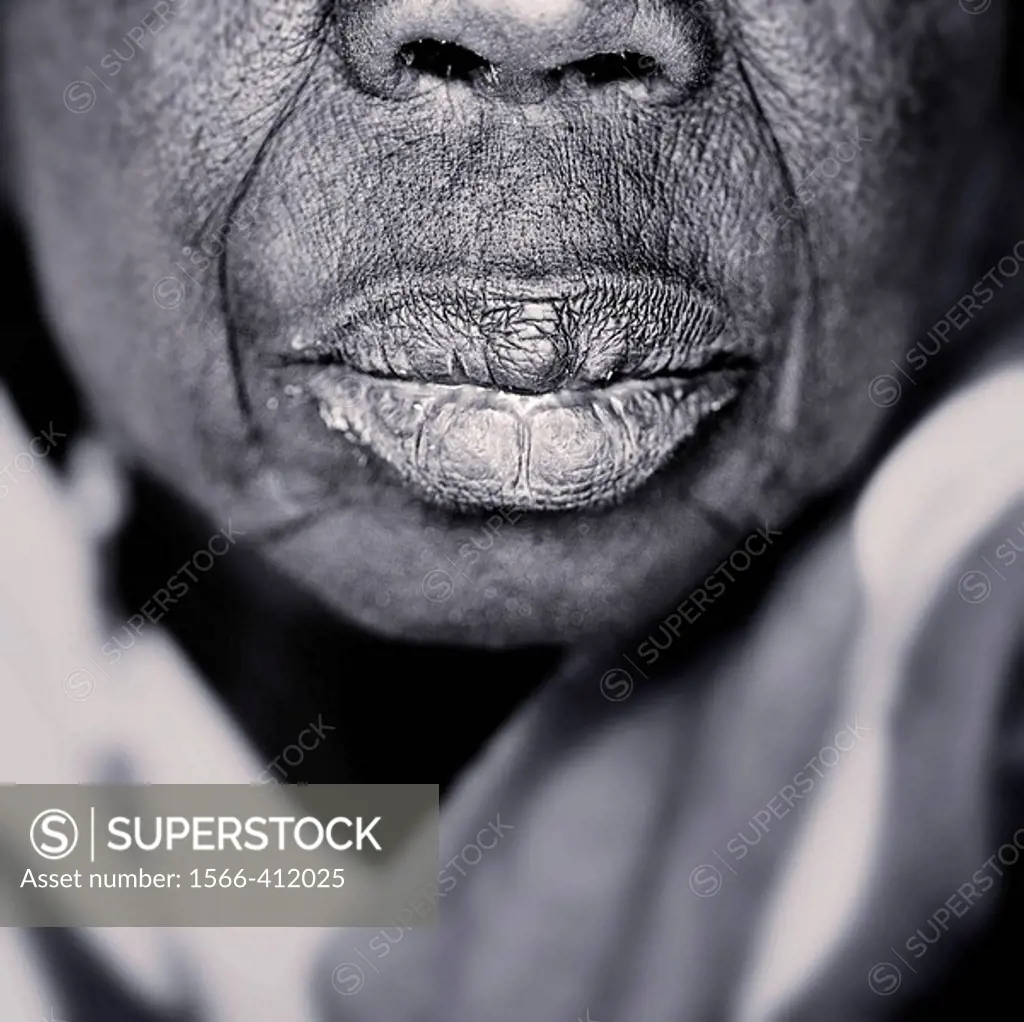 African woman´s lips. Gambia