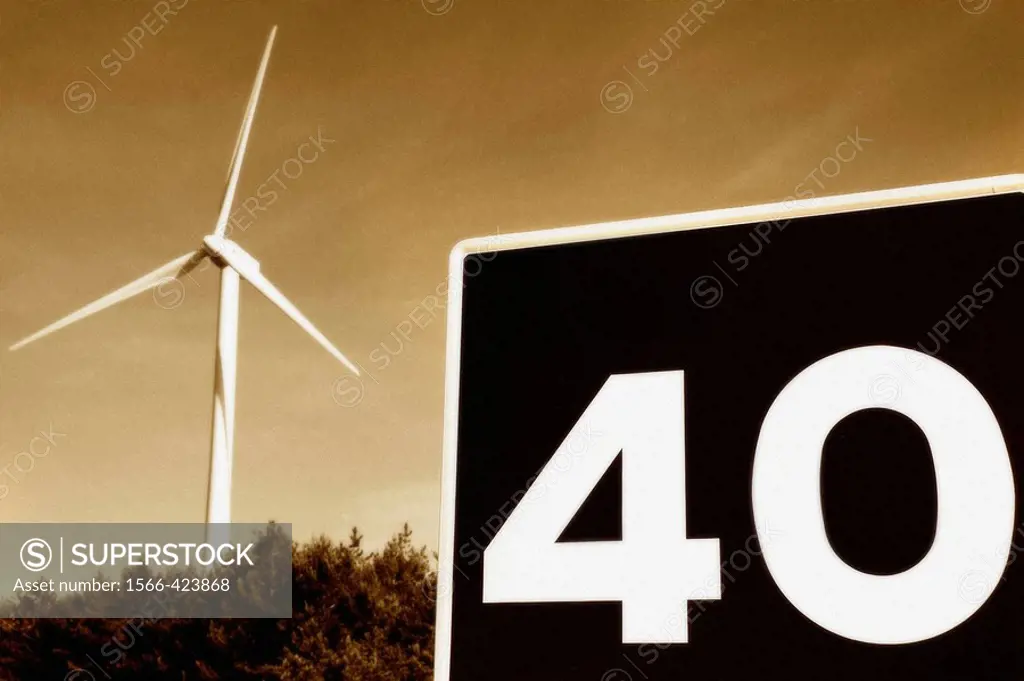 Wind turbine, Aranda de Duero. Burgos province, Castilla-Leon, Spain