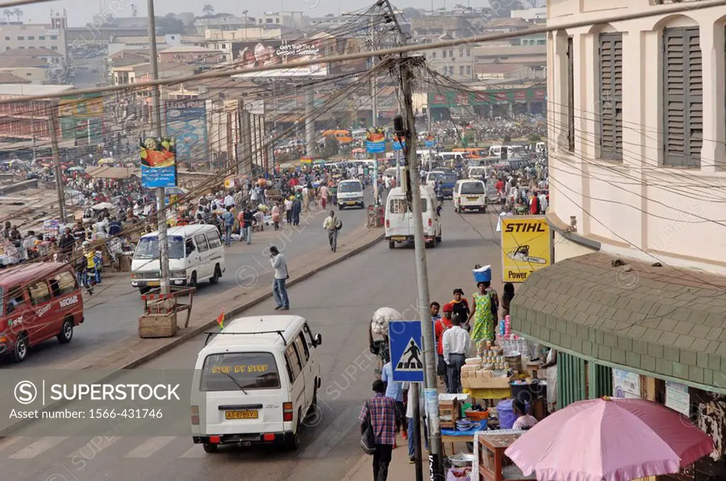Great market. City of Kumasi. Ghana. Western Africa.