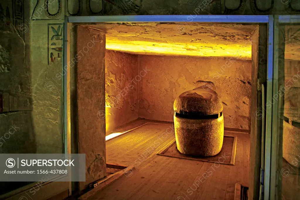 Queens Valley: sarcophagus room of the Amen Khopshef tomb. Luxor west bank. Egypt.