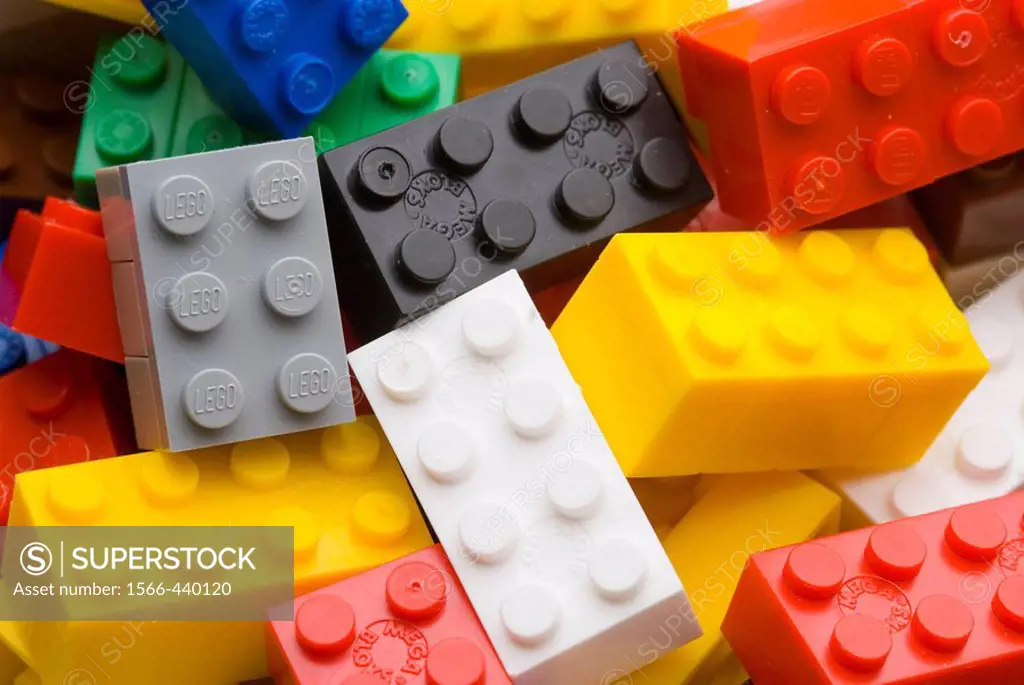 Bright coloured Lego toy building bricks