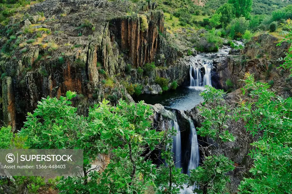Aljibe waterfall. Arroyo del Soto. Sierra Norte. Castile-La Mancha. Spain.