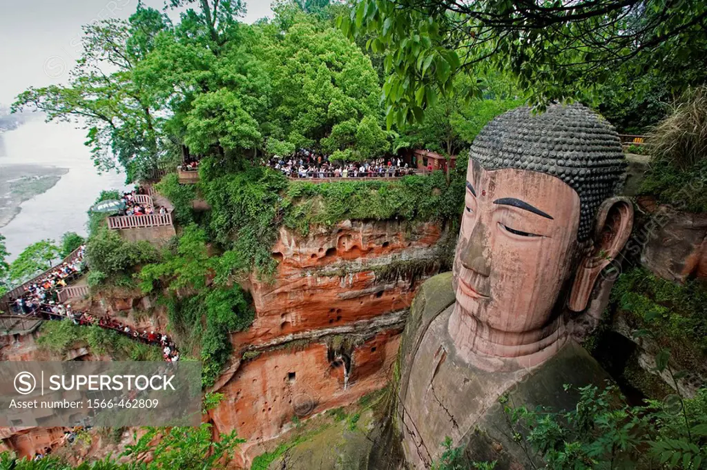 China- April 2008. Sichuan Province. Leshan City. The Grand Buddha (Da Fo) W.H.
