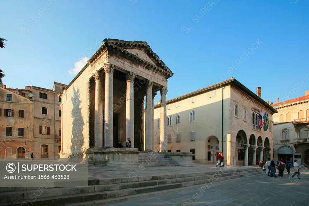 Temple of Augustus, Pula. Istrian peninsula, Croatia