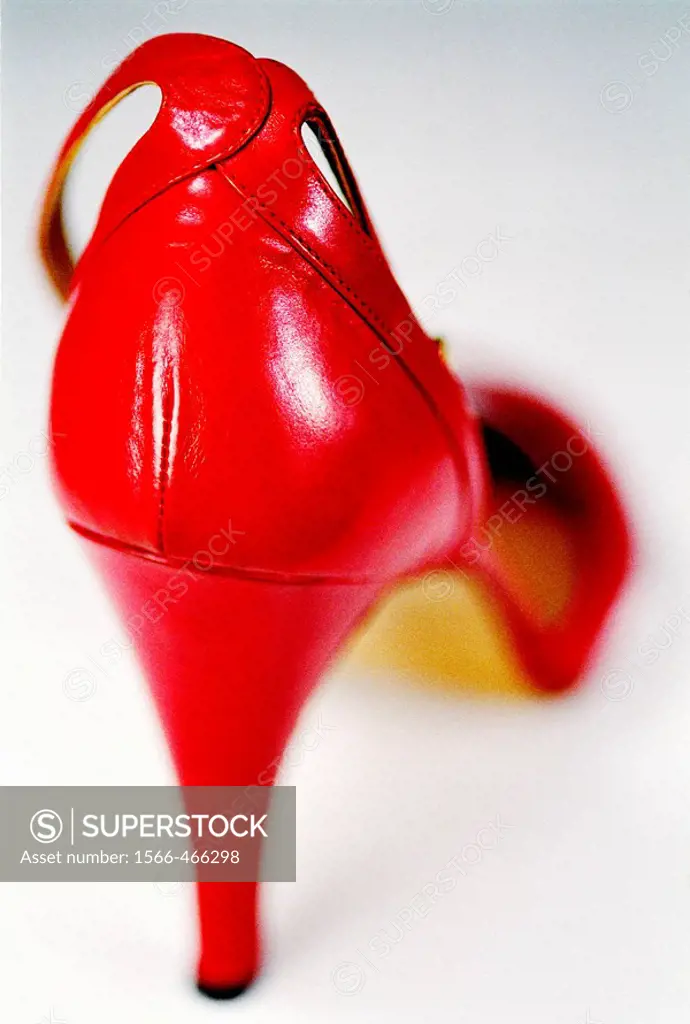 Woman´s High Heel Red Shoe, Rear View.