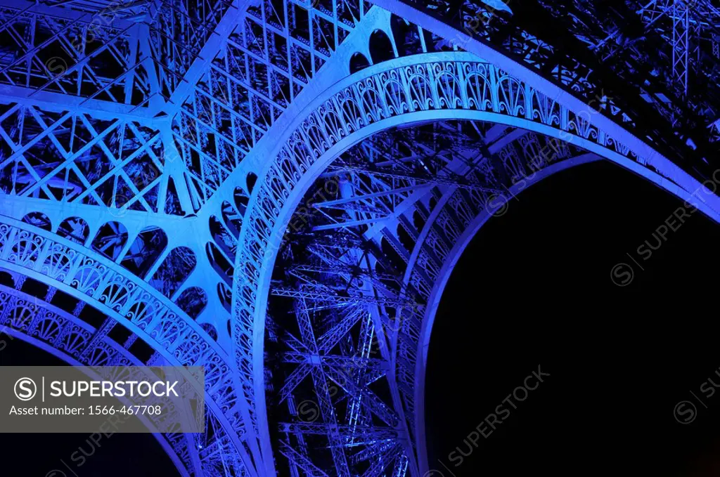 June 30, 2008. France marks the start of its six-month presidency of the European Union by lighting up the Eiffel Tower in blue with yellow stars, rec...