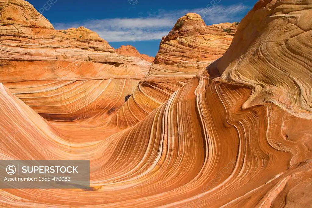 Rock formation known as ´The Wave´, North Coyote Buttes,Vermillion Cliffs, Paria Wilderness, Utah, USA.