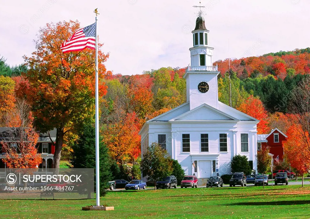 Autumn in the town of Chelsea in Vermont State in the USA