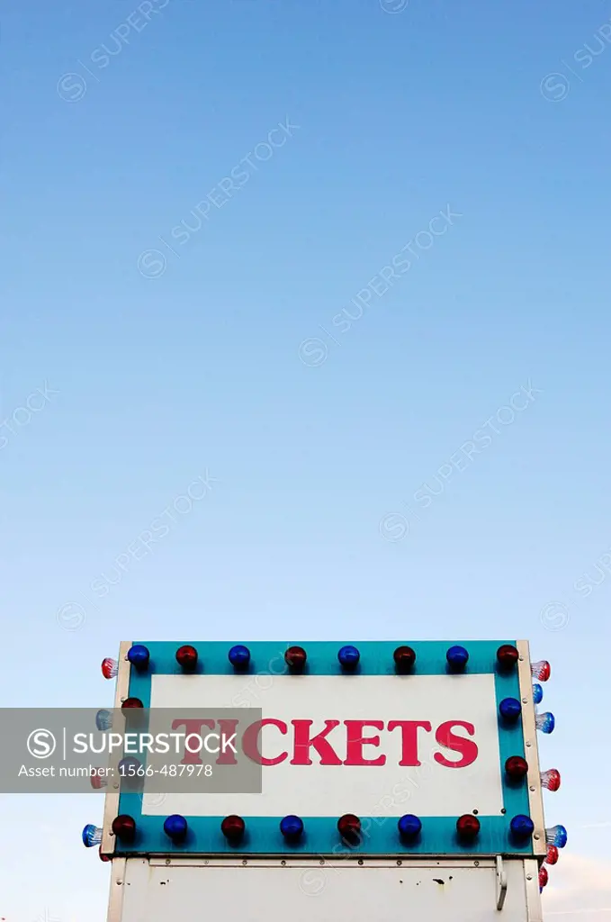 Ticket booth against blue sky