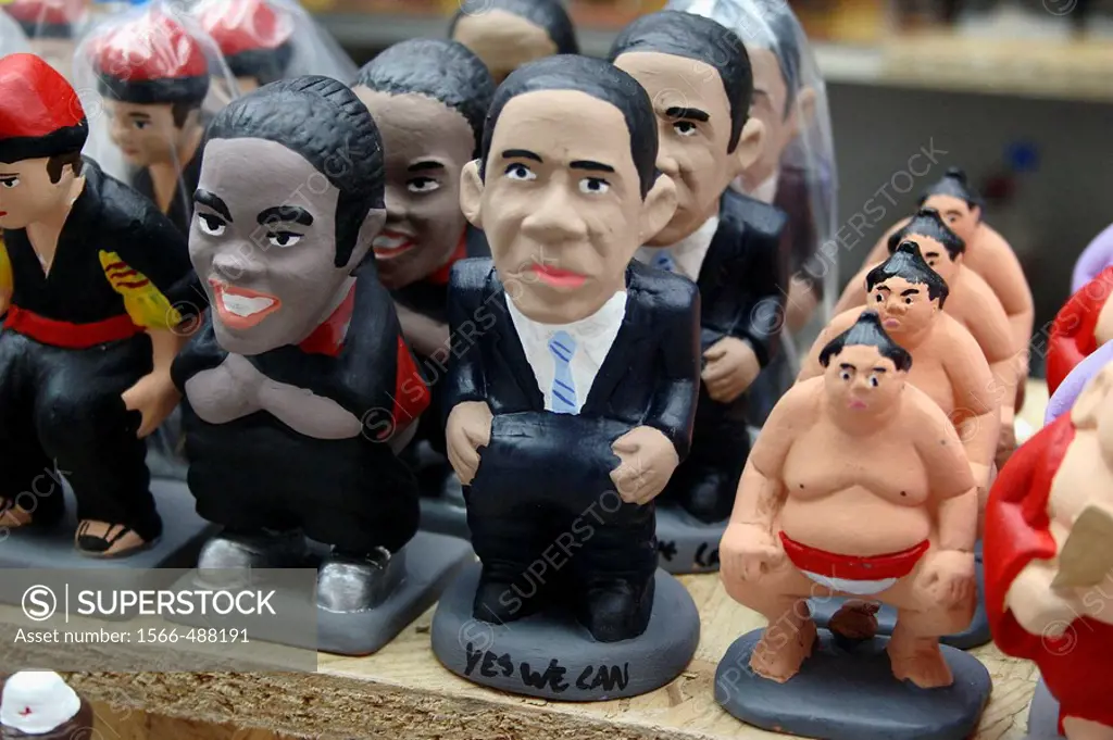 Barack Obama as a ´caganer´ (particular feature of modern Catalan nativity scenes)