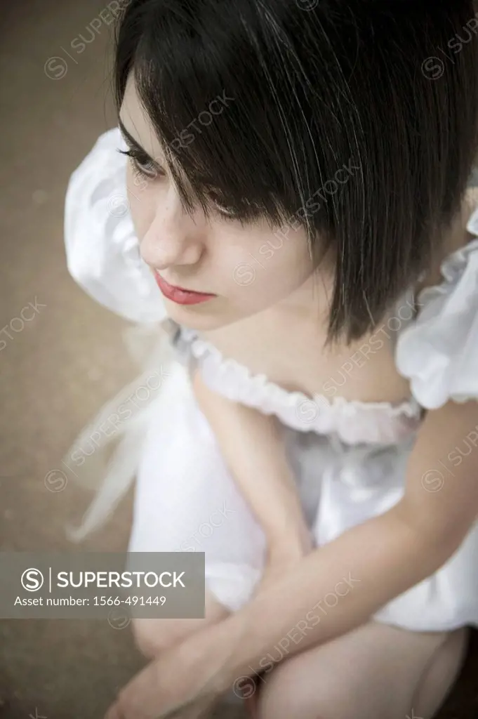 Close_up of a young woman.