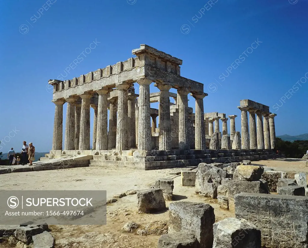 Doric Temple of Aphaia, Aegina. Saronic Islands, Greece