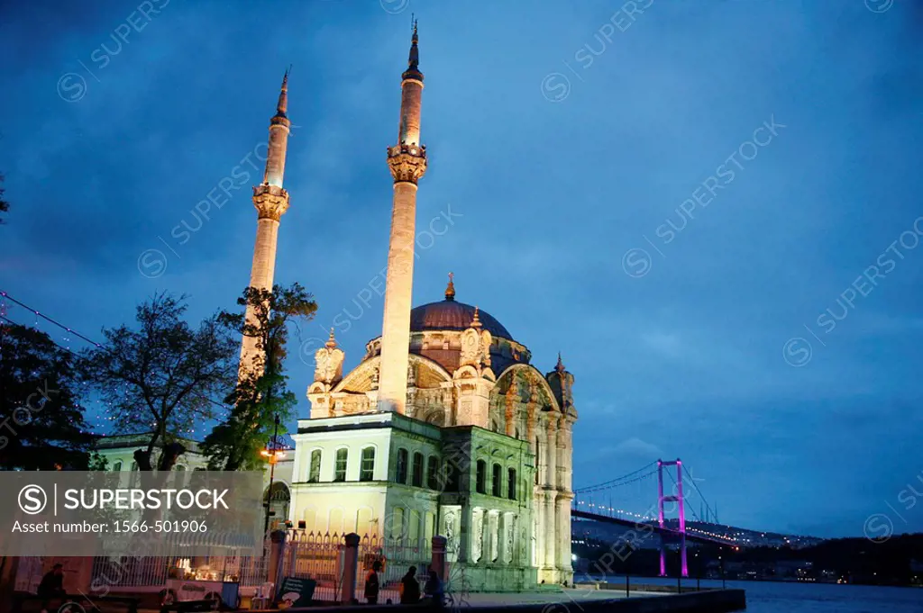 Ortakoy Mecidiye mosque and the Bosphorus bridge, Istanbul  Turkey  Istanbul, Turkey