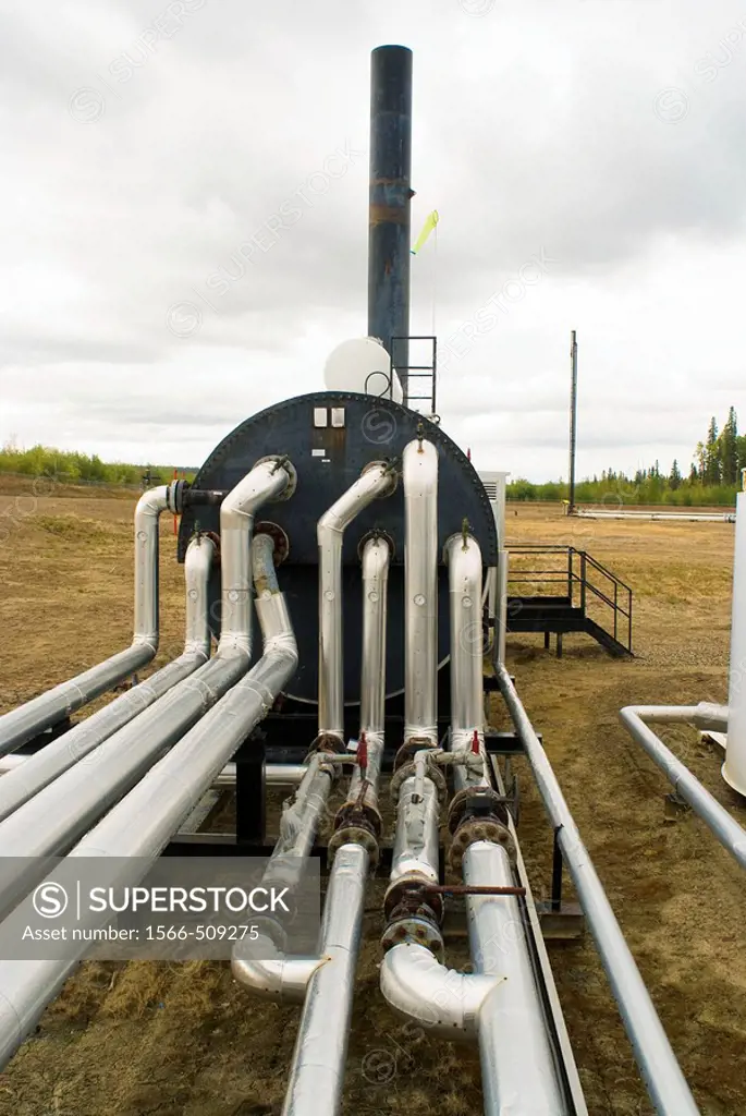Canada, BC, Fort Saint John  Equipment at natural gas compressor site