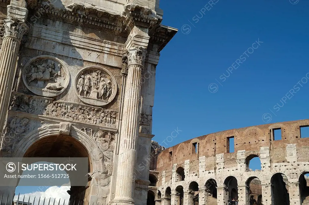 Arch of Constantine and Colosseum, Rome, Italy